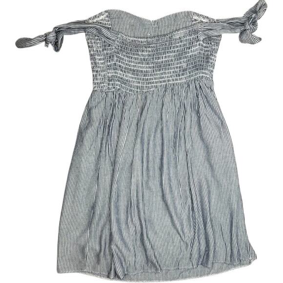 American Eagle Off Shoulder Pinstripe Mini Dress Small - Picture 4 of 6